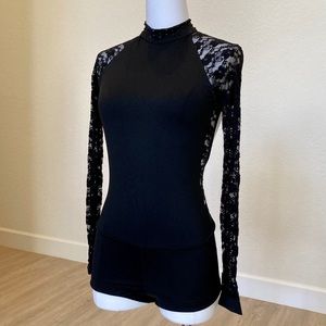 Elegant Black Lace Long Sleeve Women's Bodysuit